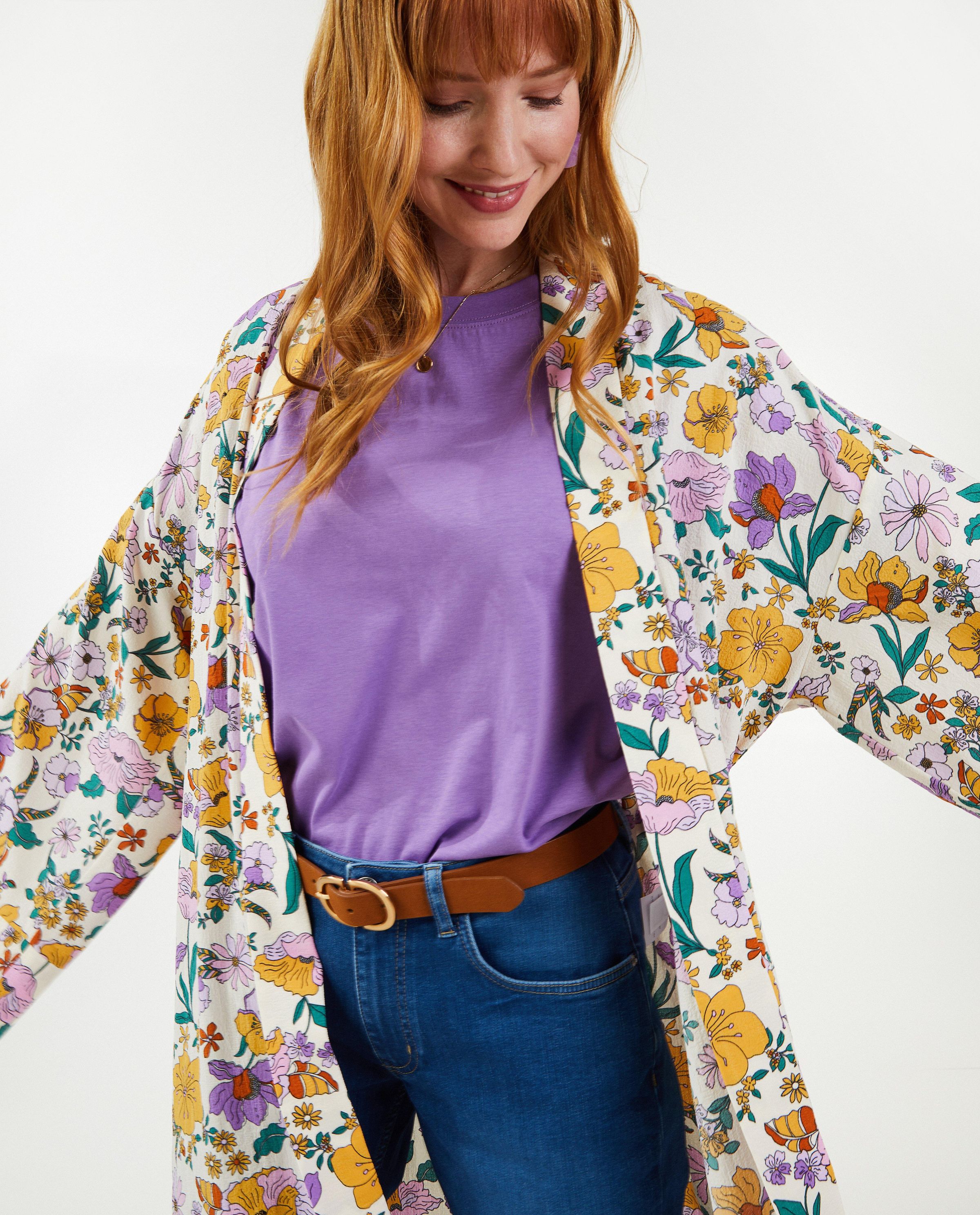 Kimono &agrave; imprim&eacute; floral - Sora