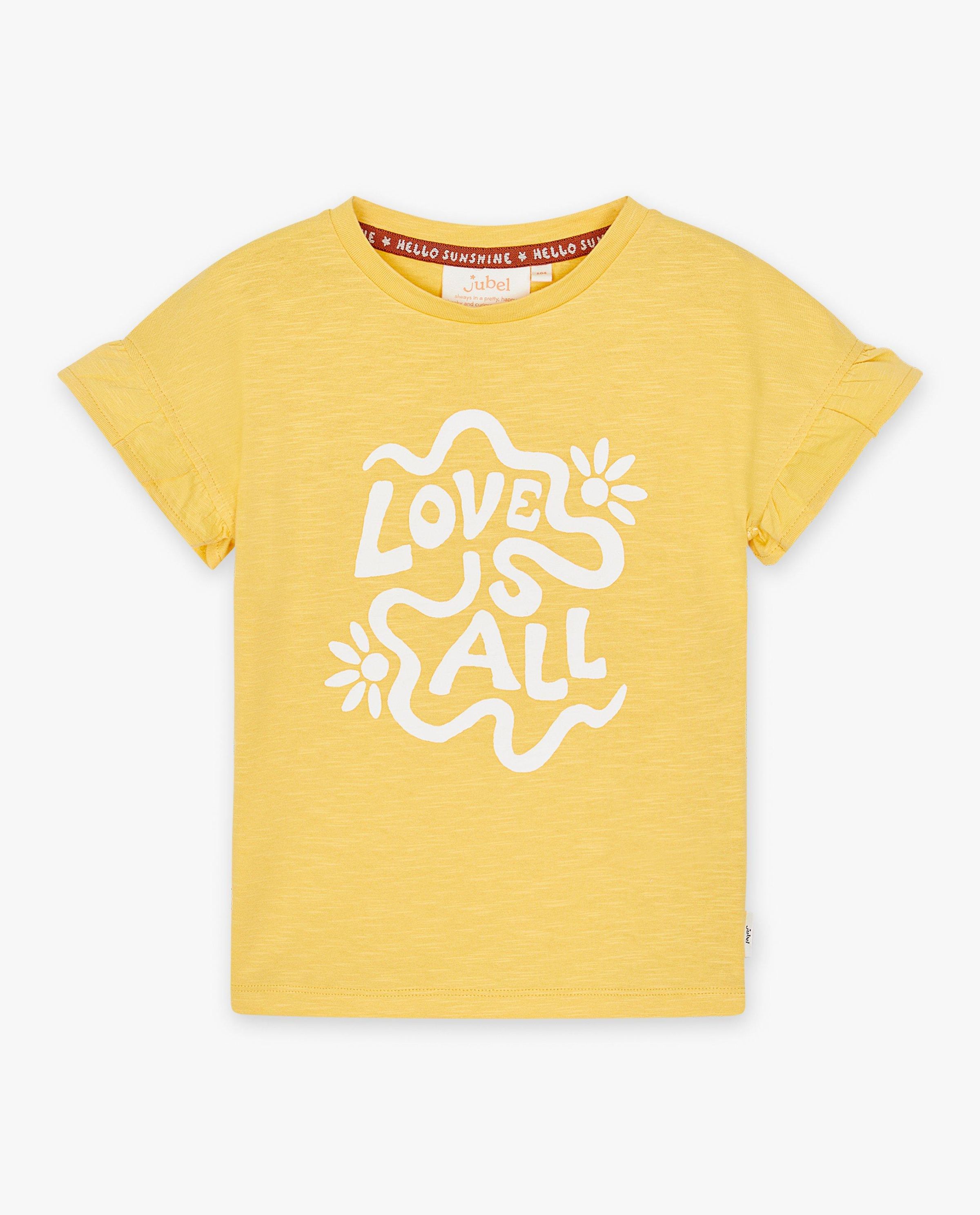 T-shirt jaune &agrave; inscription - jubel