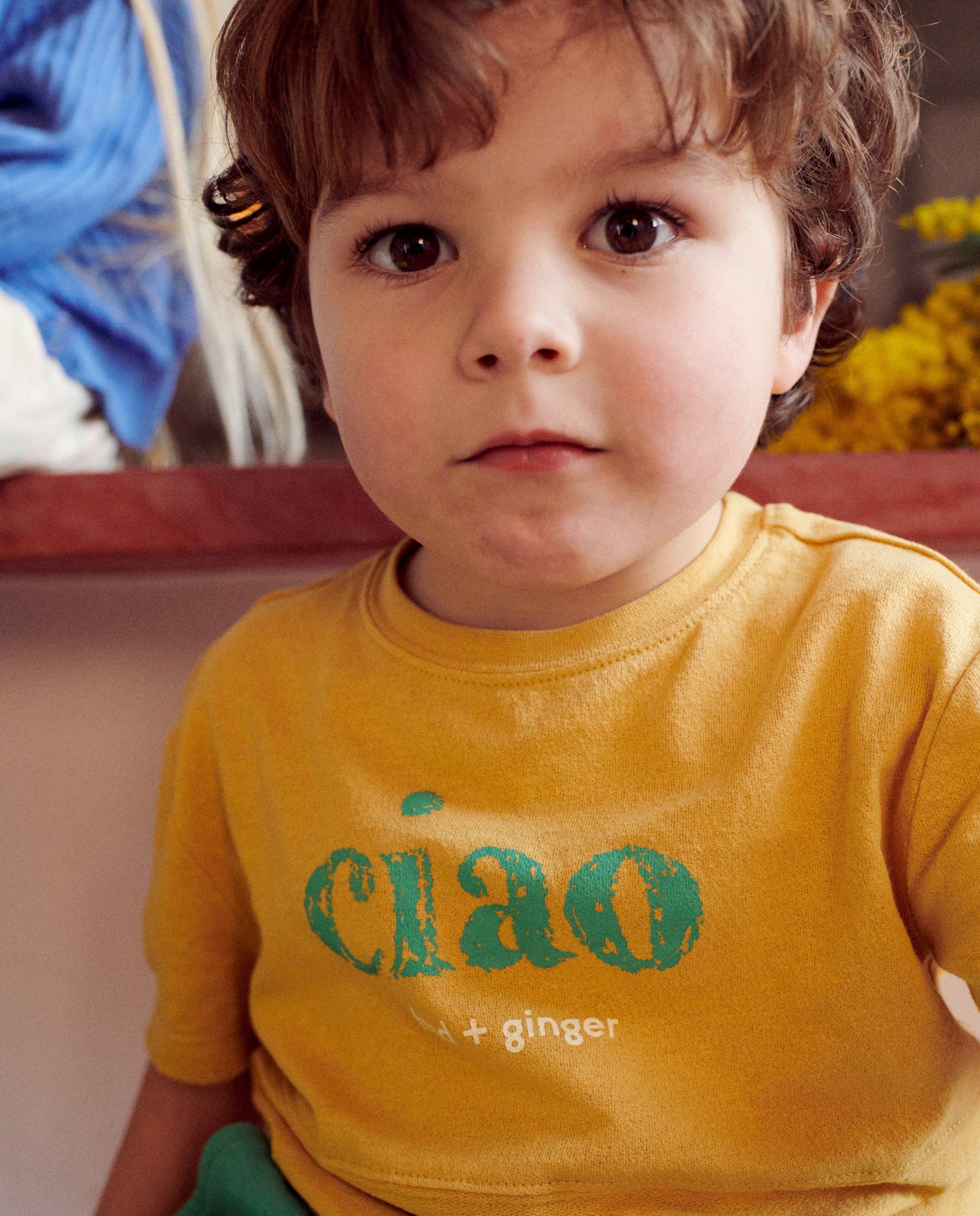 T-shirt jaune &agrave; inscription - Fred + Ginger