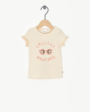 Offwhite T-shirt met print - Feetje
