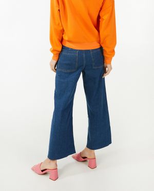 Jeans - Jeans bleu &agrave; jambes larges