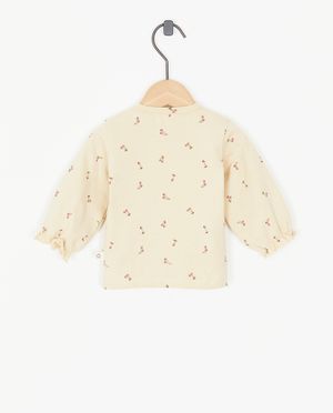 T-shirts - Beige longsleeve met print