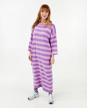 Robes - Robe violette &agrave; rayures