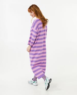Robes - Robe violette &agrave; rayures
