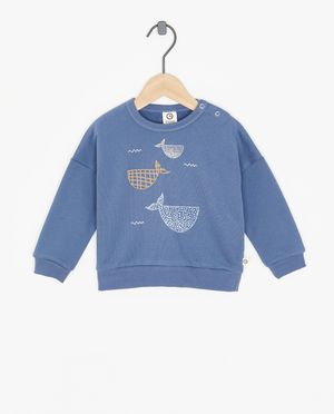 Blauwe sweater met print - M&uuml;sli