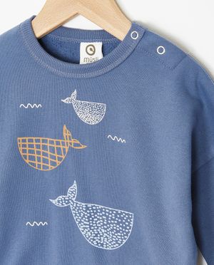 Sweaters - Blauwe sweater met print