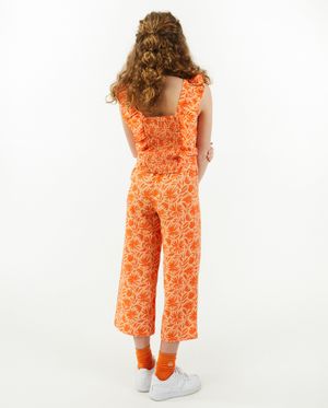 Pantalons - Pantalon fleuri, coupe droite