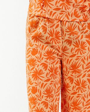 Pantalons - Pantalon fleuri, coupe droite
