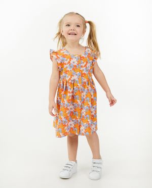 Robe orange boutonn&eacute;e - Milla Star