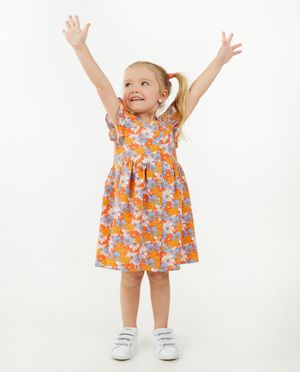 Robes - Robe orange boutonn&eacute;e