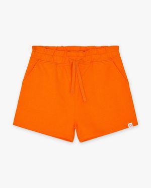 Shorts - Short orange en mati&egrave;re molletonn&eacute;e