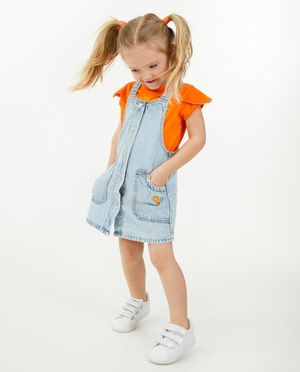 Robe-salopette en denim avec des broderies - Milla Star