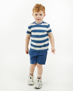 Blauwe short van sweatstof - Besties