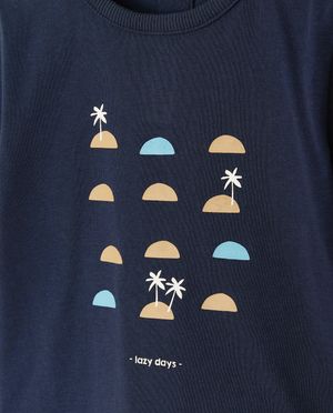 T-shirts - Blauw T-shirt met print