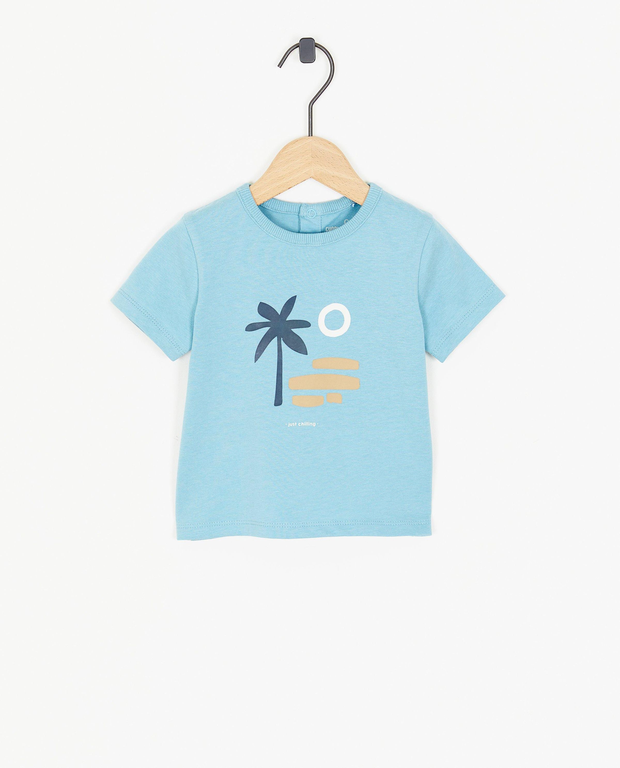 Blauw T-shirt met print - Cuddles and Smiles