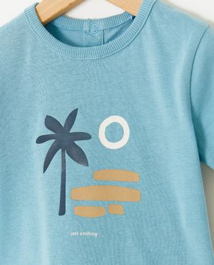 T-shirts - Blauw T-shirt met print