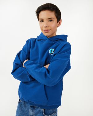Sweats - Sweat bleu avec un &eacute;cusson