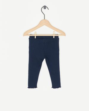 Leggings - Donkerblauwe legging met rib