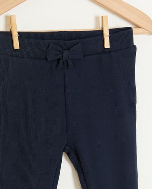 Leggings - Donkerblauwe legging met rib