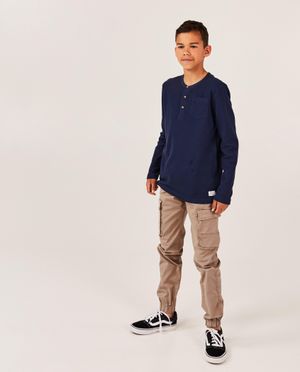 Longsleeve met wafelpatroon, 7-14 jaar - Fish & Chips