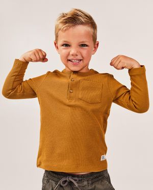 T-shirts - Longsleeve met wafelpatroon, 2-7 jaar