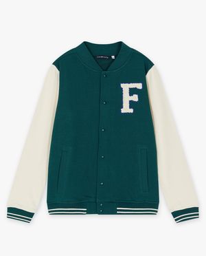Cardigan - Groen baseball vest, 7-14 jaar