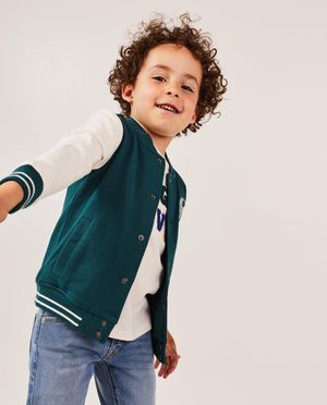 Cardigan - Groen baseball vest, 2-7 jaar