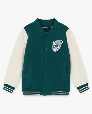 Cardigan - Groen baseball vest, 2-7 jaar