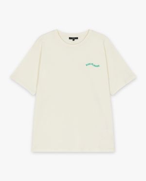 T-shirts - T-shirt &eacute;cru &agrave; inscription