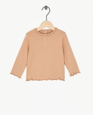 Donkerblauwe longsleeve met rib - Cuddles and Smiles