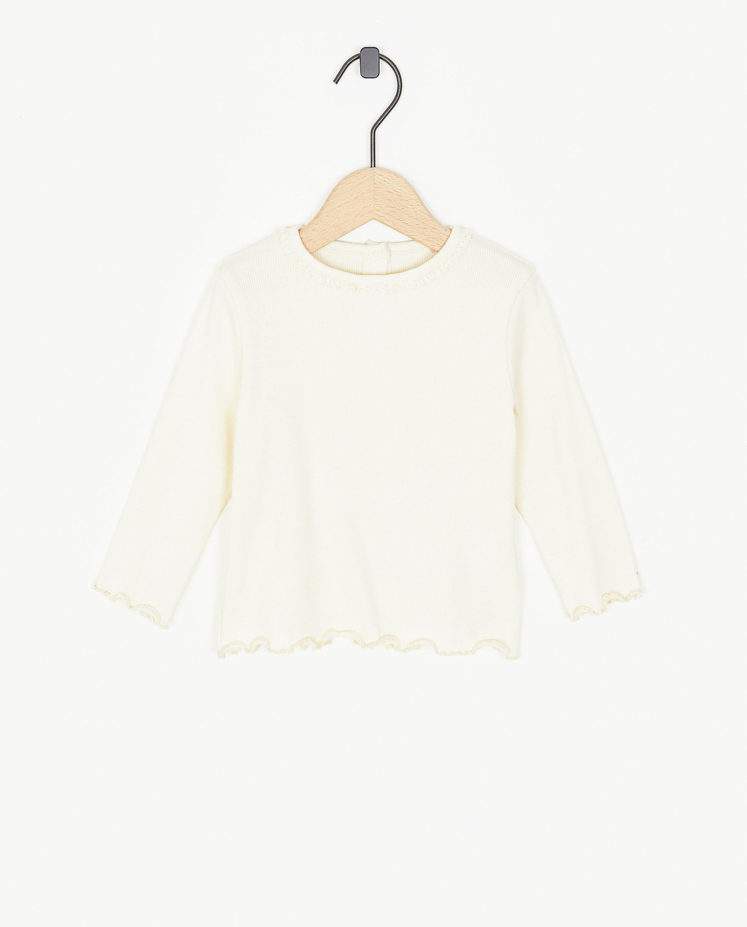 Offwhite longsleeve met rib - Cuddles and Smiles