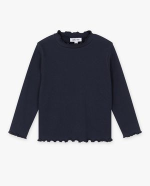 T-shirts - Offwhite longsleeve met rib