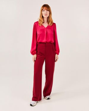 Broeken - Blauwe broek met structuur