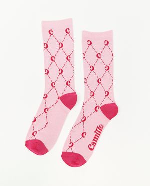 Kousen - Roze kousen met print