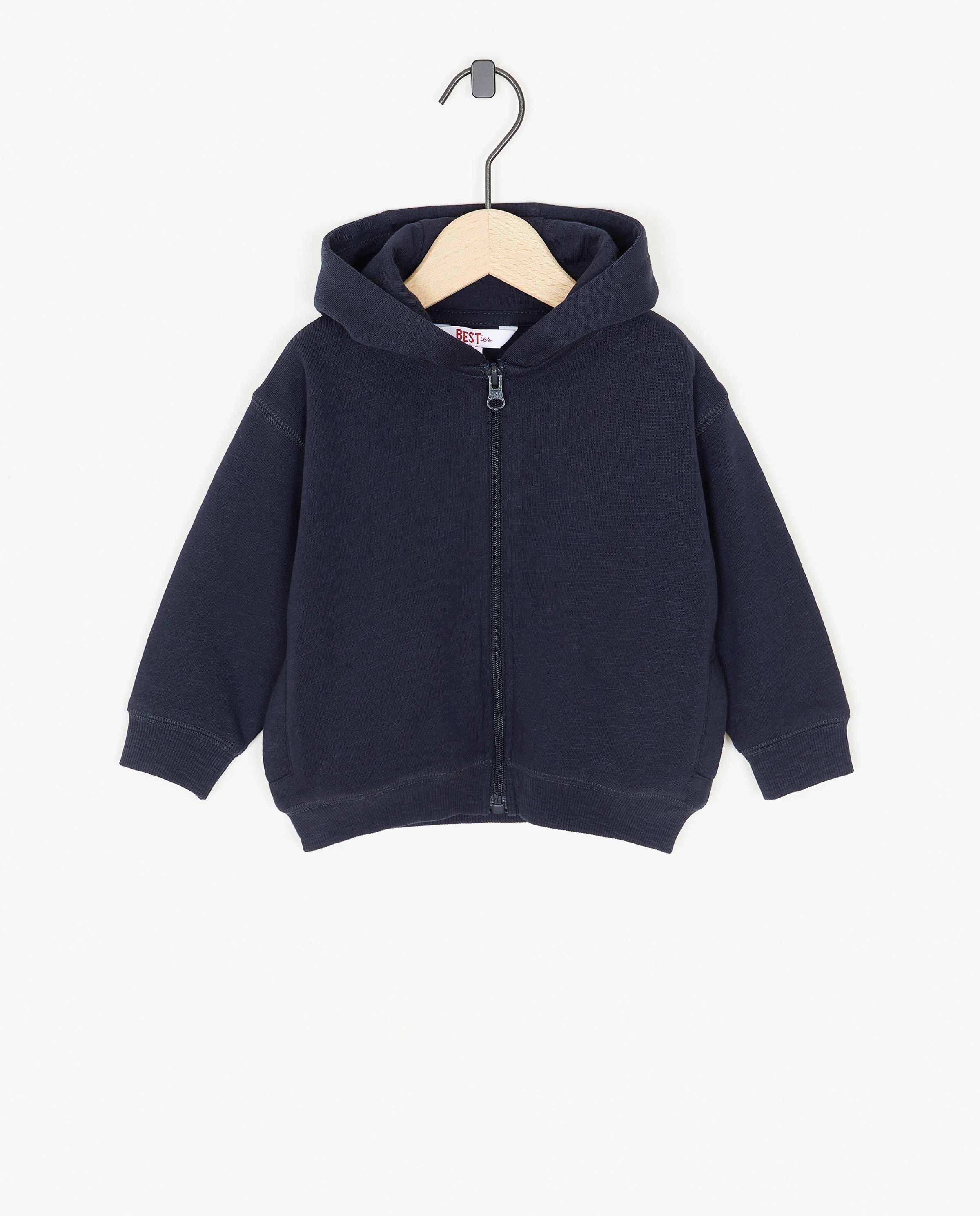 Gilet molletonn&eacute; bleu fonc&eacute;, b&eacute;b&eacute;s - Besties
