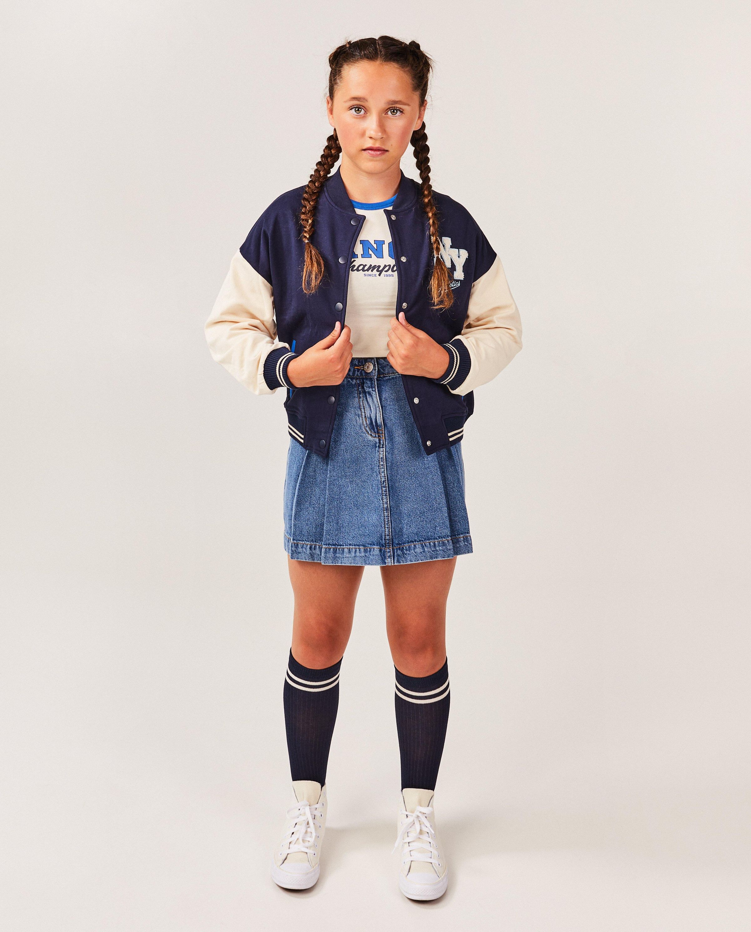 College sweatvest met opschrift - Fish & Chips