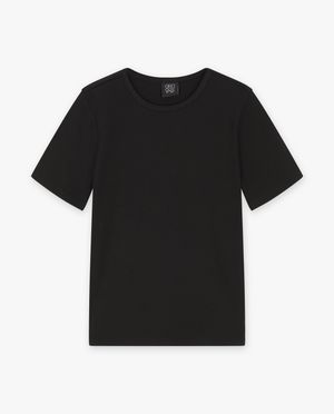 T-shirts - Zwart T-shirt met rib