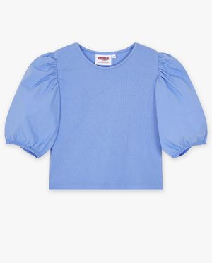 T-shirts - T-shirt bleu c&ocirc;tel&eacute;, coupe courte