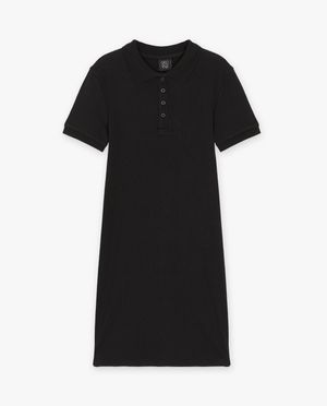 Kleedjes - Zwarte polojurk met rib