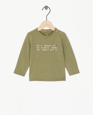 T-shirt &agrave; manches longues avec inscription - Cuddles and Smiles