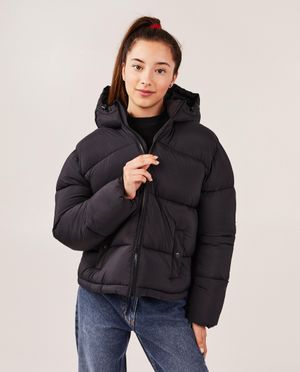 Poncho's en teddy's - Donkergrijze quilted jas