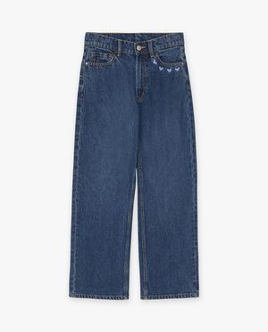 Jeans - Jeans met borduursel, straight fit