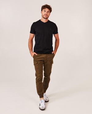 Broeken - Donkergroene broek, cargo fit