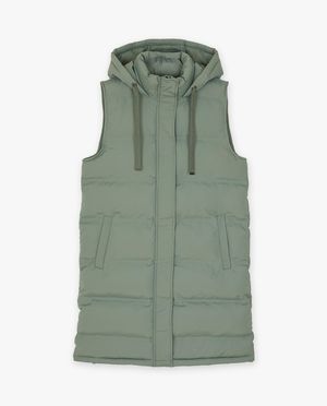 Donsjassen - Lange groene bodywarmer