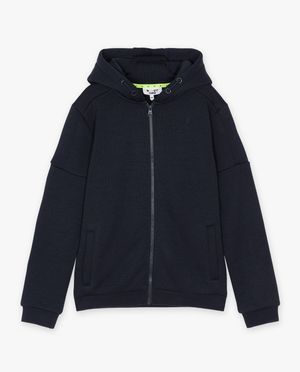 Cardigan - Donkerblauw vest met teddy voering