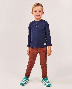 Pantalons - Pantalon bleu fonc&eacute;, slim fit
