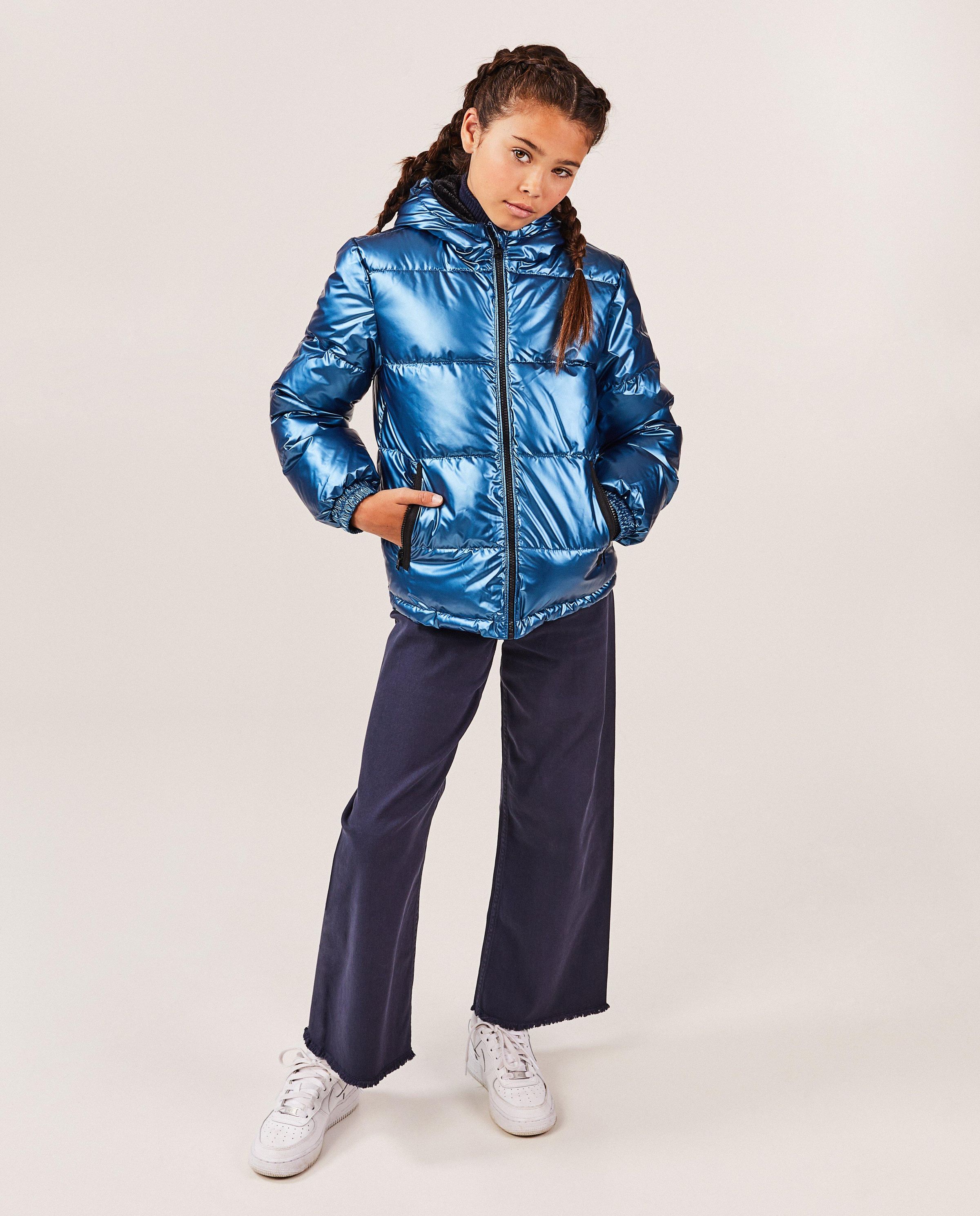 Blauwe metallic jas - Fish & Chips