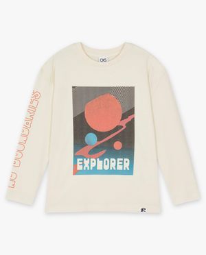 T-shirts - Longsleeve met retro print