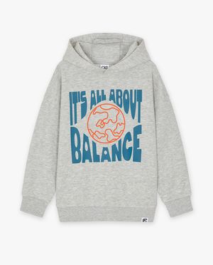 Sweats - Hoodie gris &agrave; imprim&eacute;