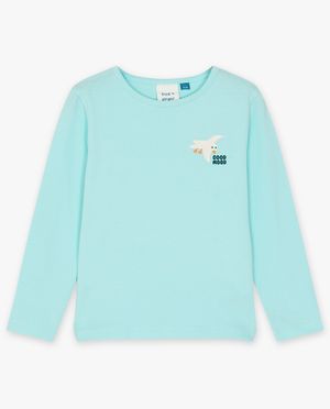 T-shirts - Blauwe longsleeve met print